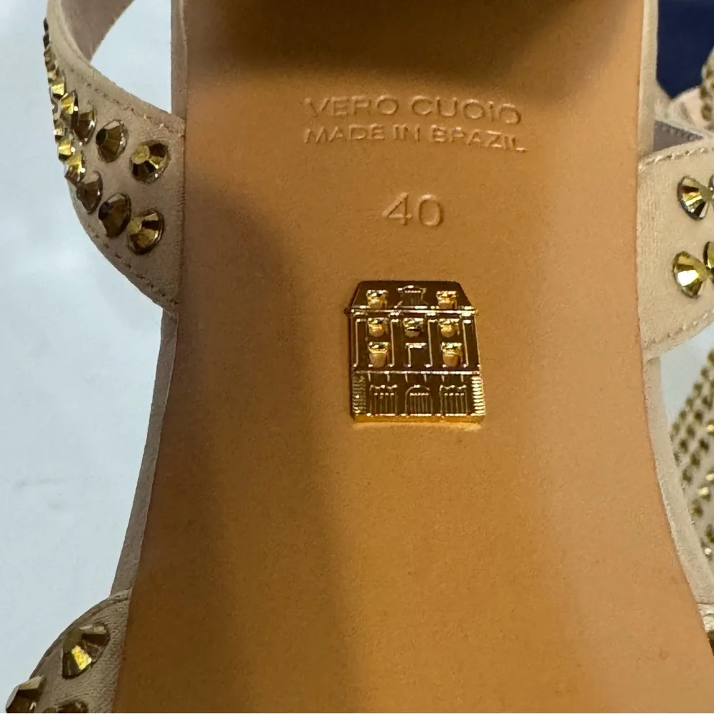 Hill House Gold Home for the Party Studded Platform Heels size 40